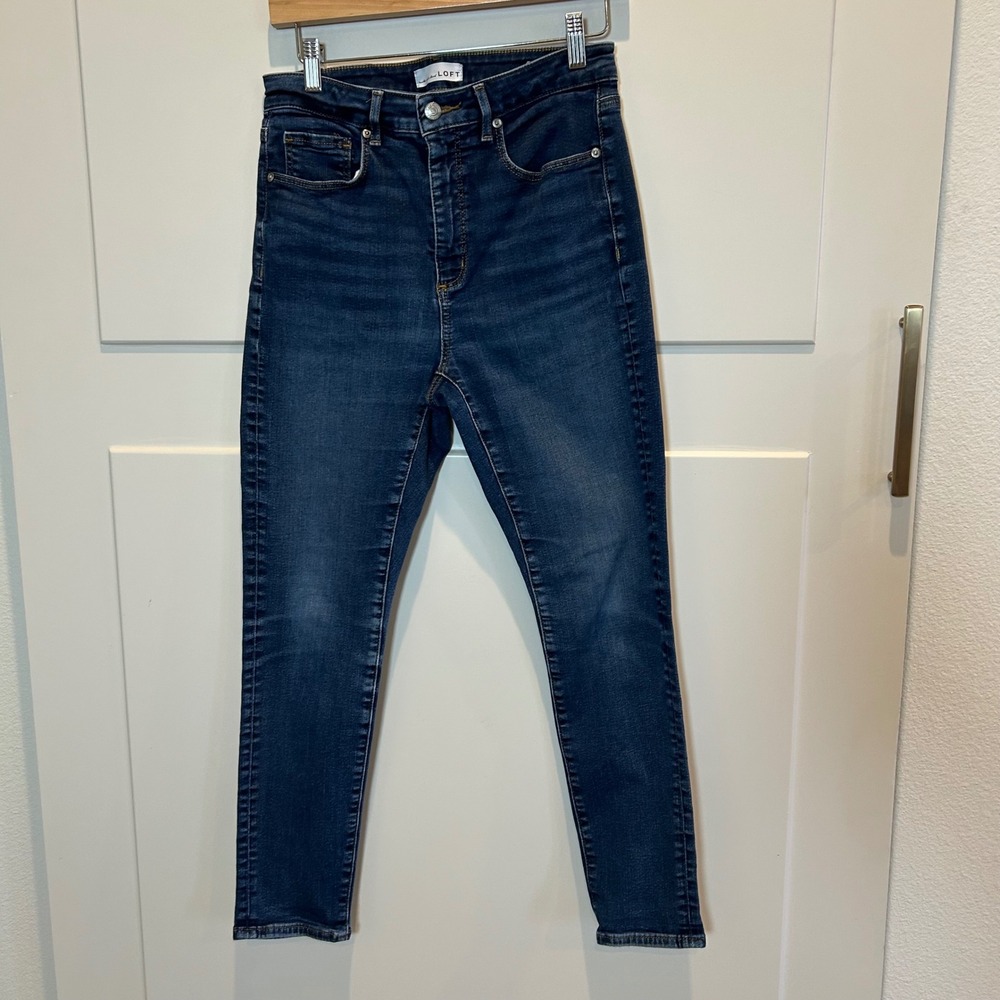 LOFT‎ The Curvy Skinny Jeans Dark Wash High Rise Size 28 6